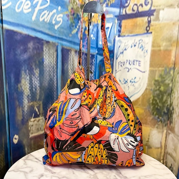 Farm Rio Banana Fruit Print Coin Pouch Tote Bag Multicolor OS NWT - Picture 7 of 9